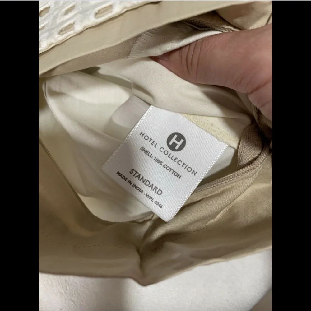 NEW Hotel Collection 100% Cotton Percale Eyelet (1) Standard Sham‎ #237